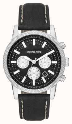 Michael Kors Montre chronographe homme Hutton bracelet cuir noir MK8956