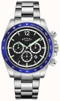 Rotary Henley | bracelet en acier inoxydable | cadran bleu GB05440/72