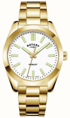 Rotary Henley pour femmes | cadran blanc | bracelet pvd or LB05283/29