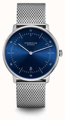 STERNGLAS Nao homme | cadran bleu | bracelet en maille d'acier S01-NA06-MI04