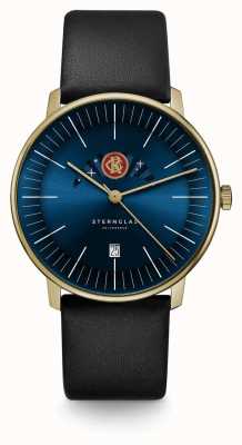 STERNGLAS Édition limitée pour hommes | édition roncalli | cadran bleu | bracelet en cuir noir S01-RC07-PR08
