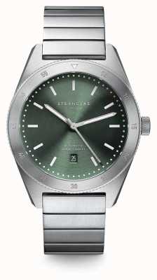 STERNGLAS Marus homme | cadran vert | bracelet en acier inoxydable S02-MA09-ME03