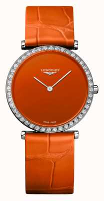 LONGINES La grande classique de longines cadran orange lunette diamants L45230922