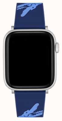 Lacoste Bracelet Apple Watch (42/44/45mm) silicone bleu et bleu clair 2050017