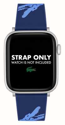 Lacoste Bracelet Apple Watch (42/44/45mm) silicone bleu et bleu clair 2050017