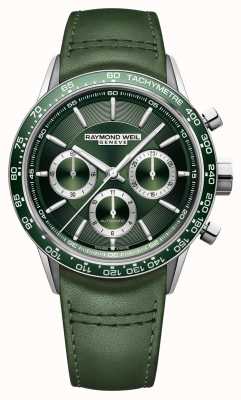 Raymond Weil Freelancer chronographe automatique bracelet cuir vert 7741-SC7-52021