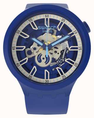 Swatch Big bold montre bracelet en silicone bleu iswatch SB01N102