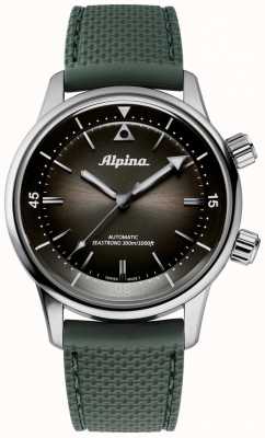 Alpina Seastrong | automatique | cadran noir | bracelet en silicone vert AL-520GR4H6