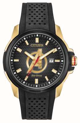 Citizen Marvel Avengers silicone noir et or AW1155-03W