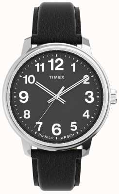 Timex Montre à bracelet en cuir gras facile à lire TW2V21400