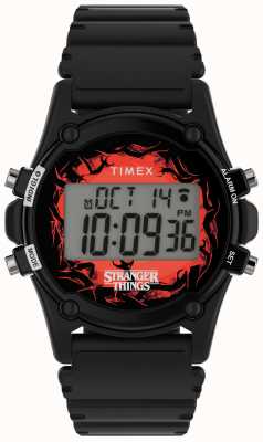 Timex Montre numérique Atlantis x Stranger Things 40 mm avec bracelet en résine TW2V51000