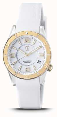 Elliot Brown Bloxworth hali cadran blanc / caoutchouc blanc glace 929-204-R45
