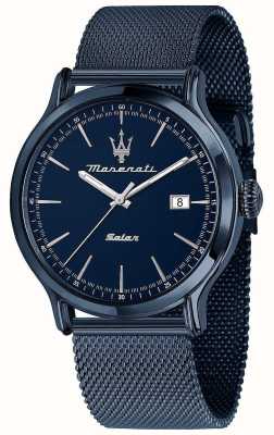 Maserati Solaire homme | cadran bleu | bracelet maille acier bleu R8853149001