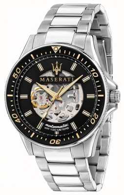 Maserati Sfida pour hommes | cadran coeur ouvert noir | bracelet en acier inoxydable R8823140002