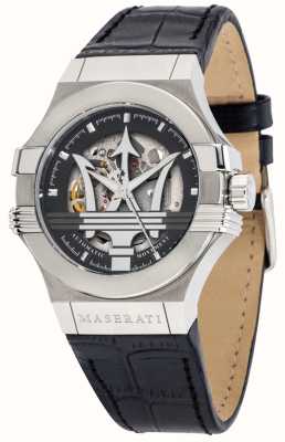 Maserati Potence | automatique | bracelet en cuir noir R8821108038