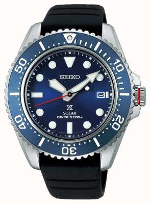 Seiko Prospex compact saphir solaire pour homme | cadran bleu | bracelet en silicone noir SNE593P1
