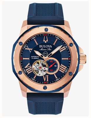 Bulova Bracelet en silicone bleu marine star z | cadran bleu 98A227