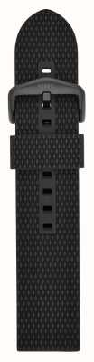 Fossil Bracelet en silicone noir texturé | 22mm | boucle noire S221430