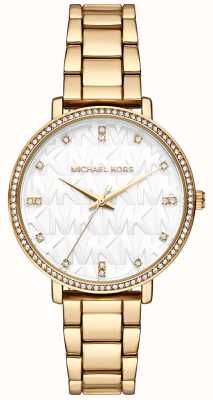Michael Kors Femme | taper | cadran serti de pierres blanches | bracelet en acier pvd doré MK4666