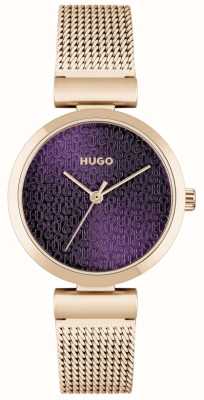 HUGO #douceur femme | bracelet maille or rose | cadran violet 1540128