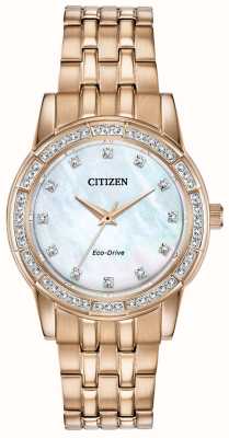 Citizen Acier pvd or cristal eco-drive femme EM0773-54D