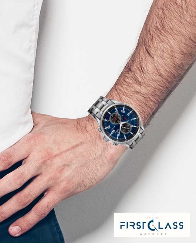 Date Bracelet Festina En Acier Bleu Affichage Chronographe Yv6bf7gy